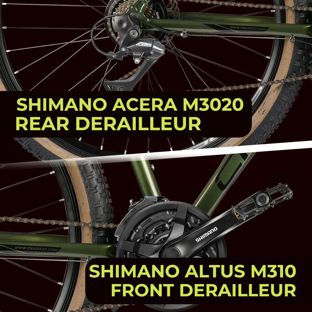 CRADIAC Alpha PRO GEN 2-21 Speed 6061 Alloy Cycle 27.5 T 21 Speed Gear Bicycle For Men With Front Zoom Lockout Suspension & Dual Disc Brake Mountain Bike | 15+ Years, Unisex, 18 Inch, Militorygreen - Image 5