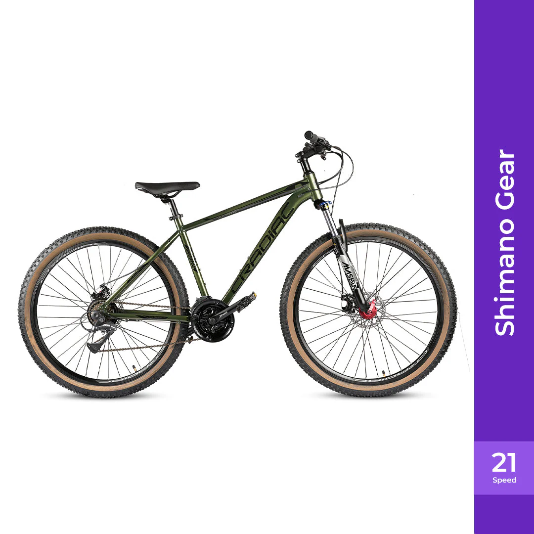CRADIAC Alpha PRO 21 Speed 6061 Alloy Cycle 27.5 T 21 Speed Gear Bicycle for Men with Front Zoom Lockout Suspension & Dual Disc Brake Mountain Bike | Ideal for 15+ Years, Unisex, Frame Size : 18 inch - Image 3
