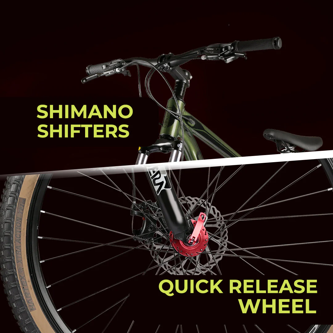 CRADIAC Alpha PRO GEN 2-21 Speed 6061 Alloy Cycle 29 T 21 Speed Gear Bicycle For Men With Front Zoom Lockout Suspension & Dual Disc Brake Mountain Bike | 15+ Years, Unisex, 18 Inch, Militorygreen - Image 6