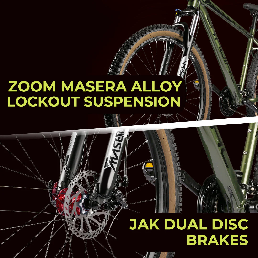 CRADIAC Alpha PRO GEN 2-21 Speed 6061 Alloy Cycle 29 T 21 Speed Gear Bicycle For Men With Front Zoom Lockout Suspension & Dual Disc Brake Mountain Bike | 15+ Years, Unisex, 18 Inch, Militorygreen - Image 8