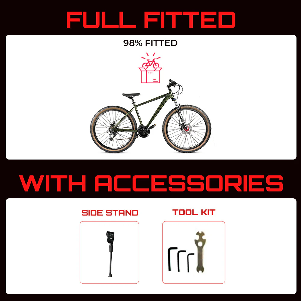 CRADIAC Alpha PRO 21 Speed 6061 Alloy Cycle 29 T 21 Speed Gear Bicycle for Men with Front Zoom Lockout Suspension & Dual Disc Brake Mountain Bike | Ideal for 15+ Years, Unisex, Frame Size : 18 inch - Image 9