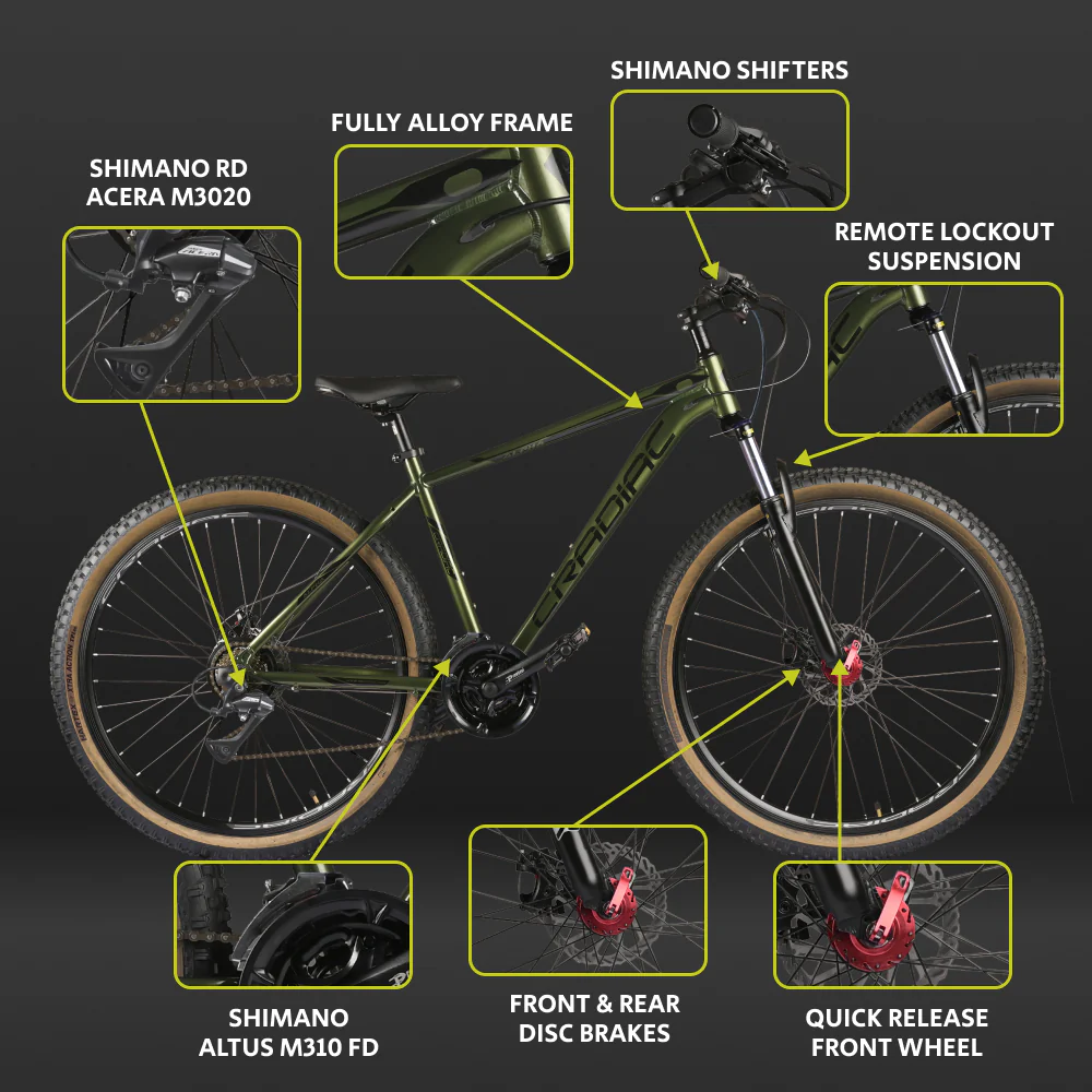 CRADIAC Alpha PRO X | 6061 Alloy Cycle| 29 T 21 Speed Gear | Bicycle for Men with Front Remote Lockout Suspension & Dual Disc Brake Mountain Bike | Ideal for 15+ Years, Unisex, Frame Size : 18 inch - Image 4
