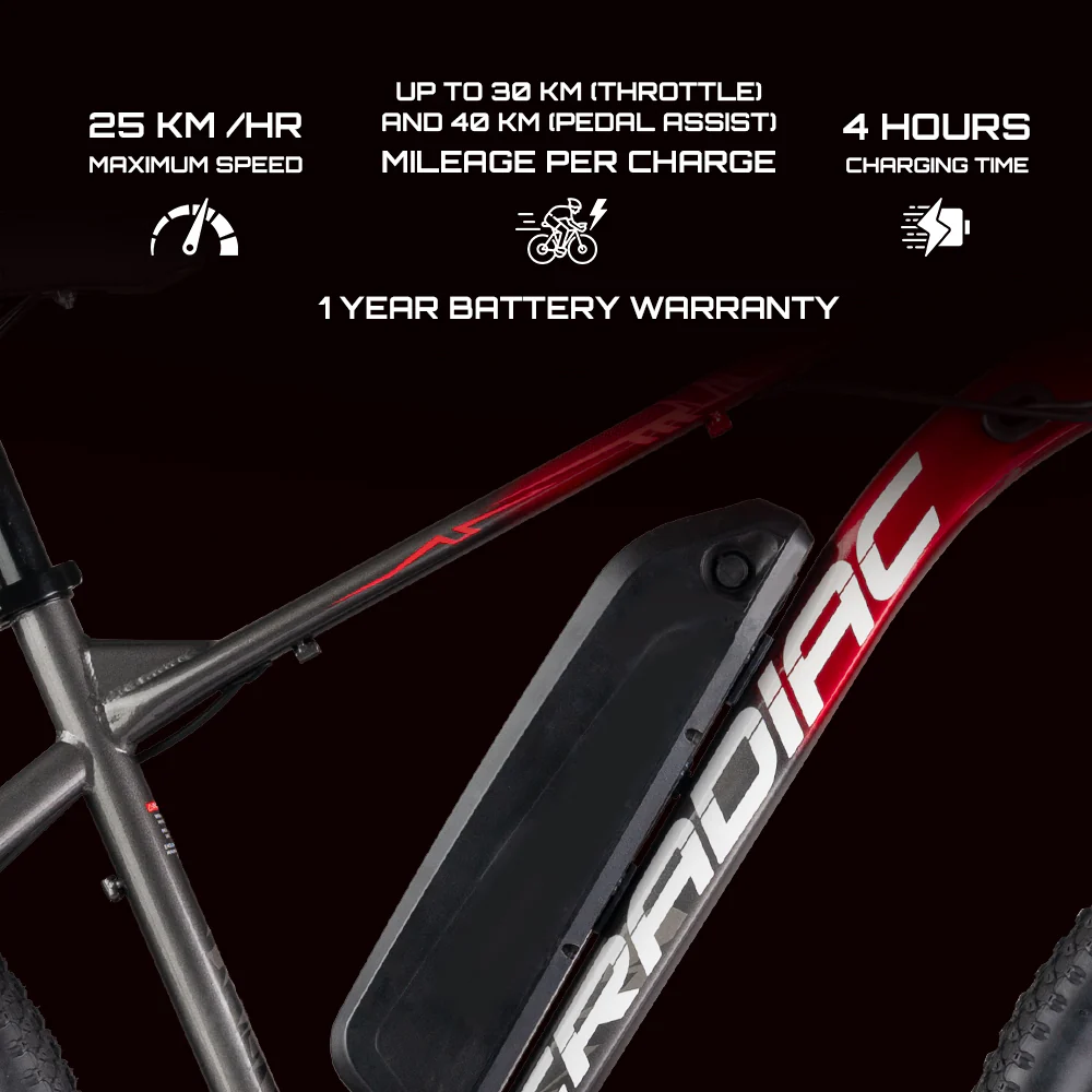 CRADIAC - ATLUS 7 Speed | 27.5 Inches 7 Geared Lithium-ion (Li-ion) Electric Cycle (ATLUS 7 Speed) - Image 3