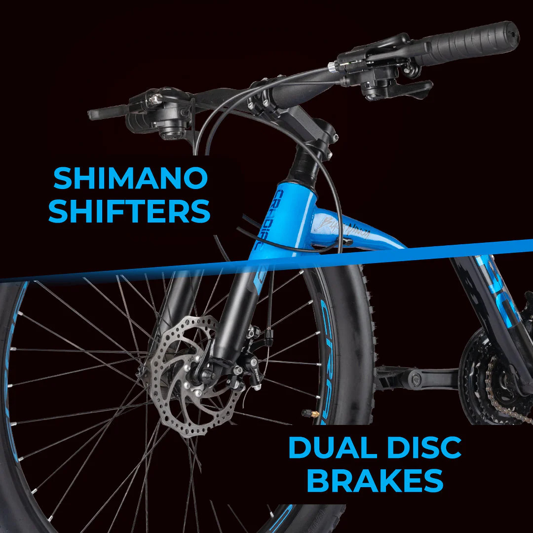 CRADIAC - Black Ninja Fat | 21 Speed Geared MTB Cycle| 26" Inch Mountain Bike | 26 * 300 Fat Tires | DISC Brakes | Suspension Fork | Hitensile Steel Frame | for 15+ Years Men/Boys/Girls, Front - Image 5