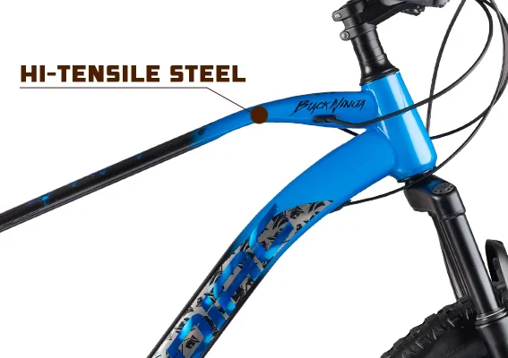 Cradiac Black Ninja Fat 7 Speed 26 Inch High Performance Mountain Cycle for Men with Front Suspension & Dual disc Brakes 7 Geared MTB Bike|Ideal for 12+ Years, Unisex, Frame Size - 18.5 Inch - Image 3