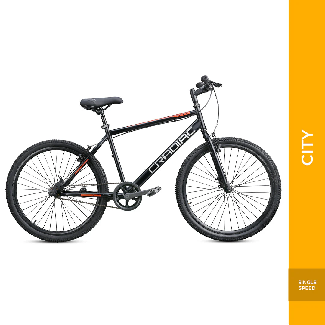 CRADIAC - City Single Speed Cycle | 26" Inch City Bike | Rigid Fork| 18.5 Inch High Performance hitensile Steel Frame |Front Tyre with QR | Ideal for 12+ Years Boys/Men/Girls - Image 3