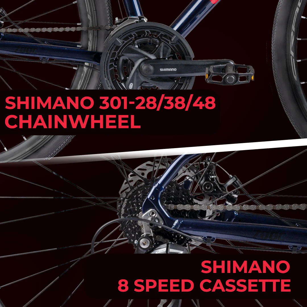 CRADIAC - Concept | 24 Speed Gear Hybrid Cycle | 700 * 35 C Bike | Rigid Fork | 6061 Alloy Frame | 700 * 35C Nylon Tires | Dual DISC Brakes | Ideal for 15+ Years Men/Boys/Girls - Image 4