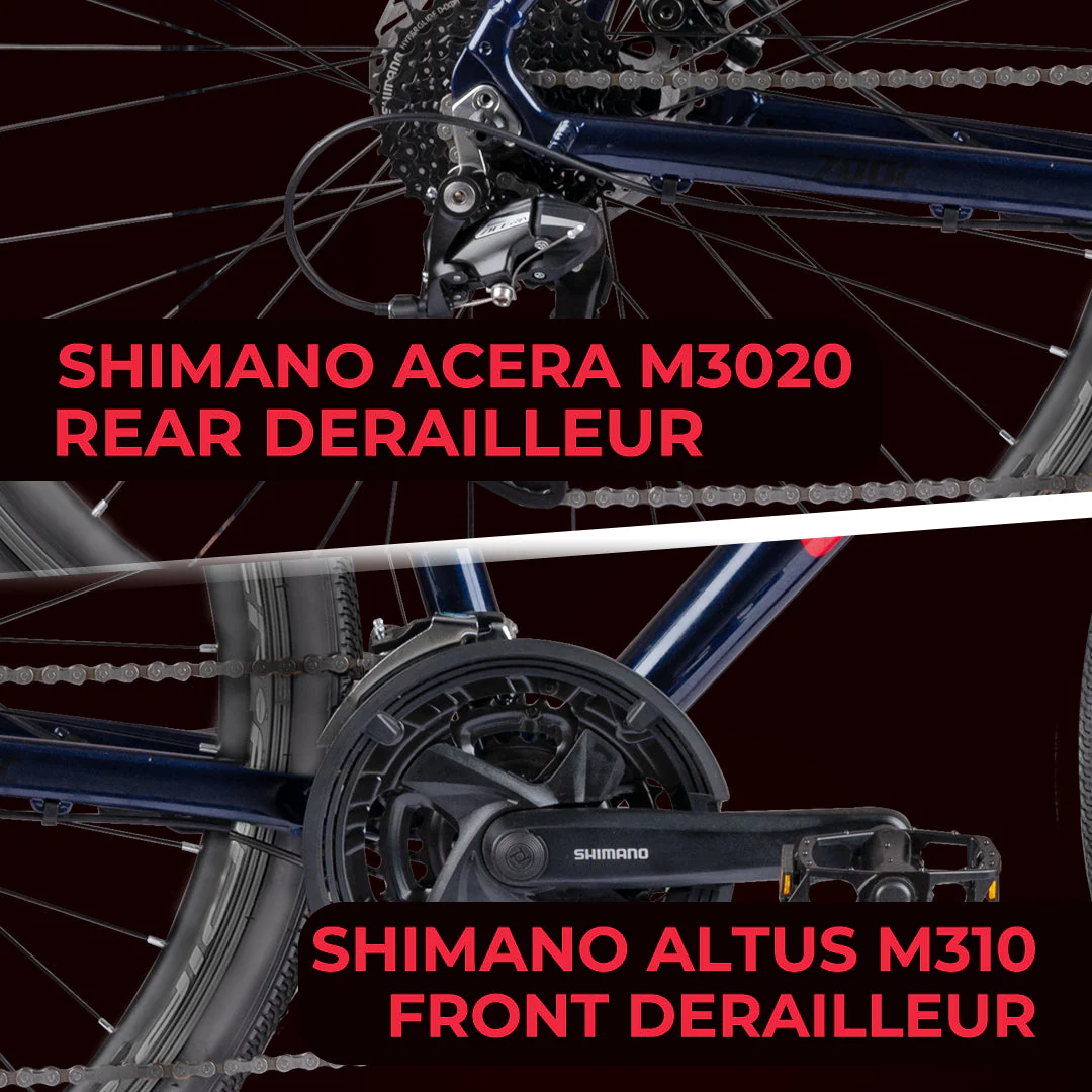 CRADIAC - Concept | 24 Speed Gear Hybrid Cycle | 700 * 35 C Bike | Rigid Fork | 6061 Alloy Frame | 700 * 35C Nylon Tires | Dual DISC Brakes | Ideal for 15+ Years Men/Boys/Girls - Image 5