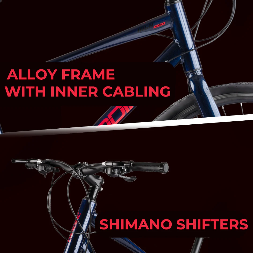 CRADIAC - Concept | 24 Speed Gear Hybrid Cycle | 700 * 35 C Bike | Rigid Fork | 6061 Alloy Frame | 700 * 35C Nylon Tires | Dual DISC Brakes | Ideal for 15+ Years Men/Boys/Girls - Image 6