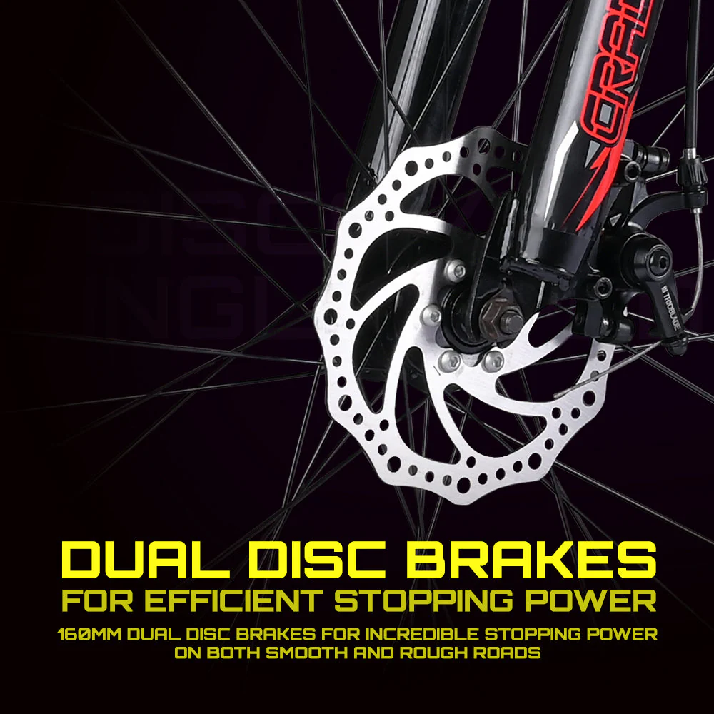 Cradiac Discover PRO Single Speed Steel High Performance Hybrid Cycles for Men with Front Suspension & Disc Brakes | Ideal for 15+ Years, Unisex, Frame Size : 18.5 Inch | 700 * 35C Tires - Image 5