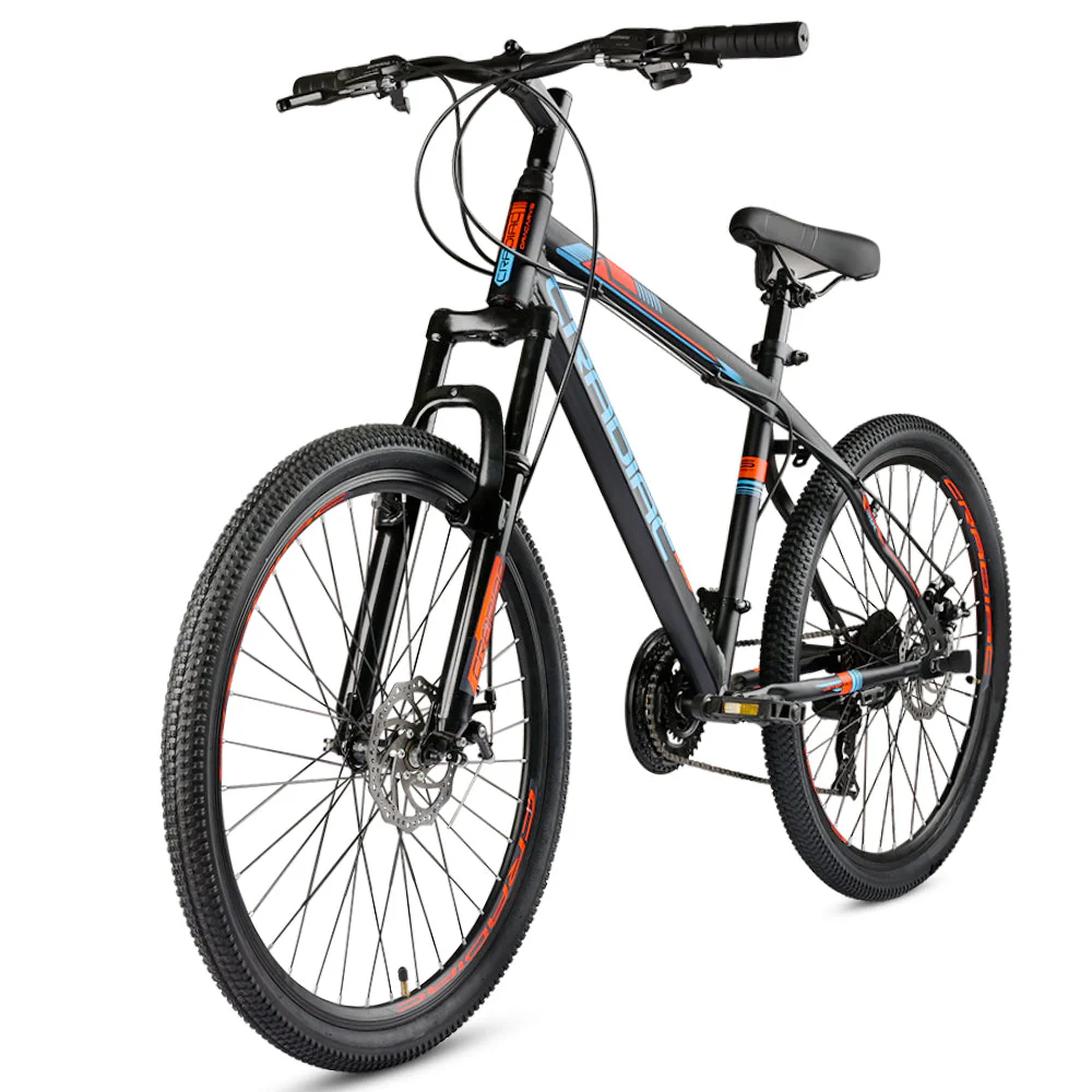 CRADIAC Globetrotter 21 Speed MTB, 26 Inch Steel Geared High Performance Mountain Cycle for Men with Front Suspension & Dual disc Brakes | Ideal for 12+ Years, Unisex, Frame Size - 18.5 Inch - Image 3