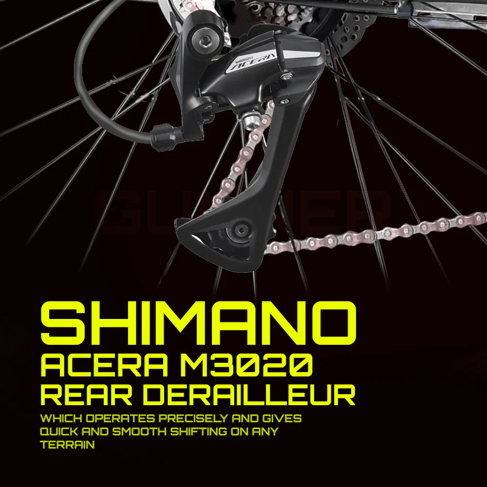 Cradiac Gunner PRO 21 Speed 6061 Alloy Hybrid Cycle 21 Geared Bicycle for Men with Front Lockout Suspension & Disc Brake Hybrid Bike | Ideal for 15+ Years, Unisex, Frame Size : 18.5 Inch, Grey - Image 5