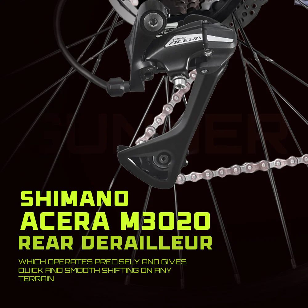 Cradiac Gunner PRO MAX 21 Speed 6061 Alloy Hybrid Cycle 21 Geared Bicycle for Men with Zoom Lockout Suspension & Dual Disc Brake Hybrid Bike | for 15+ Years, Unisex, Frame Size : 18.5 Inch, Teal Blue - Image 10