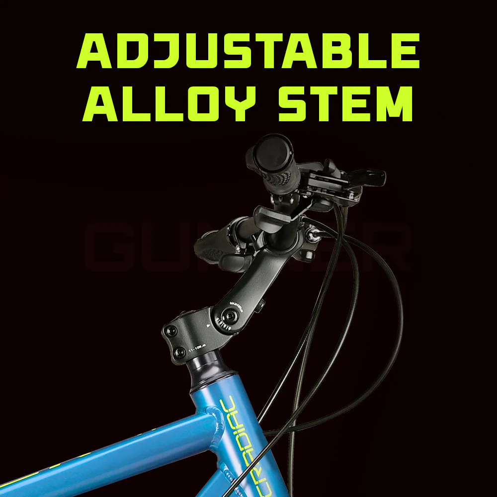 Cradiac Gunner PRO MAX 21 Speed 6061 Alloy Hybrid Cycle 21 Geared Bicycle for Men with Zoom Lockout Suspension & Dual Disc Brake Hybrid Bike | for 15+ Years, Unisex, Frame Size : 18.5 Inch, Teal Blue - Image 5