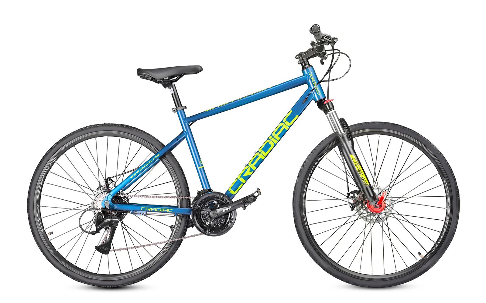 Cradiac Gunner PRO 21 Speed 6061 Alloy Hybrid Cycle 21 Geared Bicycle for Men with Front Lockout Suspension & Disc Brake Hybrid Bike | Ideal for 15+ Years, Unisex, Frame Size : 18.5 Inch, Teal Blue - Image 4