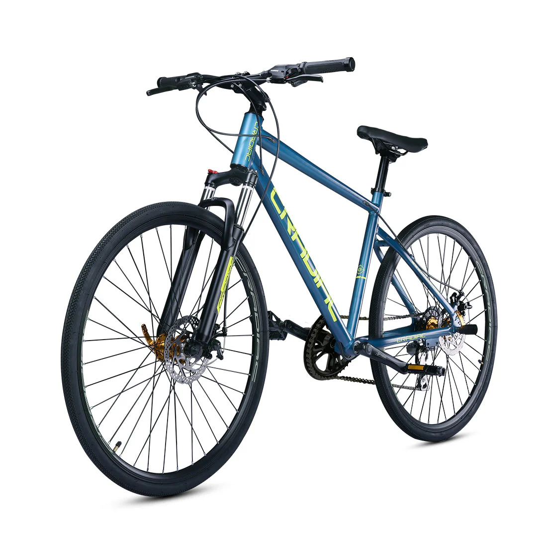 CRADIAC - Gunner PRO | 7 Speed Gear Cycle |700 * 35C Alloy Hybrid Bike | Front Lockout Suspension | Dual Disc Brakes | 6061 Alloy Frame | Ideal for 15+ Years Men/Boys/Girls/Women - Image 3