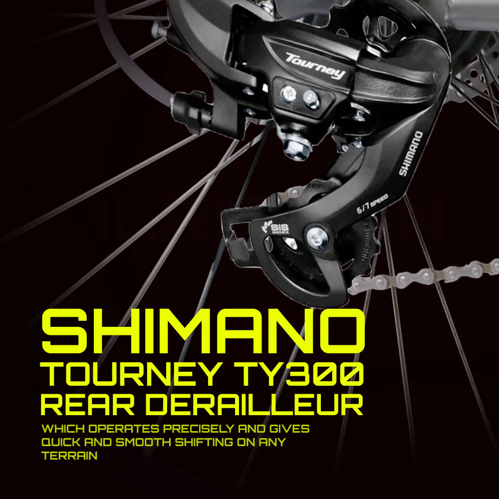 CRADIAC Hustler 21 Speed High Performance Mountain Cycle for Men with Front Suspension & Dual disc Brakes, 26 Inch Tire, Steel Frame MTB | Ideal for 12+ Years, Unisex, Frame Size - 18.5 Inch - Image 4