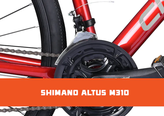 Cradiac Machine 21 Speed 6061 Alloy Hybrid Cycle 21 Geared Bicycle for Men with Rigid Fork & Dual Disc Brake Hybrid Bike | Ideal for 15+ Years, Unisex, Frame Size : 19.5 Inch, Metalic Red - Image 3