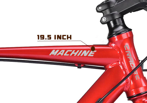 Cradiac Machine LITE 21 Speed 6061 Alloy Hybrid Cycle 21 Geared Bicycle for Men with Rigid Fork & Dual Disc Brake Hybrid Bike | Ideal for 15+ Years, Unisex, Frame Size : 19.5 Inch, Metalic Red - Image 3