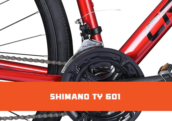 Cradiac Machine LITE 21 Speed 6061 Alloy Hybrid Cycle 21 Geared Bicycle for Men with Rigid Fork & Dual Disc Brake Hybrid Bike | Ideal for 15+ Years, Unisex, Frame Size : 19.5 Inch, Metalic Red - Image 4