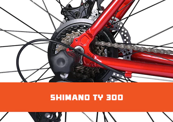 Cradiac Machine LITE 21 Speed 6061 Alloy Hybrid Cycle 21 Geared Bicycle for Men with Rigid Fork & Dual Disc Brake Hybrid Bike | Ideal for 15+ Years, Unisex, Frame Size : 19.5 Inch, Metalic Red - Image 7