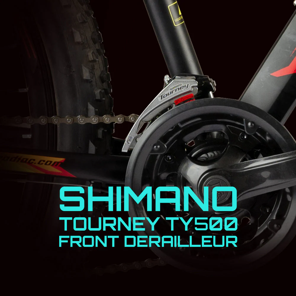 CRADIAC Rooster 21 Speed 6061 Alloy MTB Cycle 29T 21 Speed Gear Bicycle For Men With Front Lockout Suspension & Dual Disc Brake Mountain Bike | Ideal For 15+ Years, Unisex, 18 Inch, Black, Red - Image 7