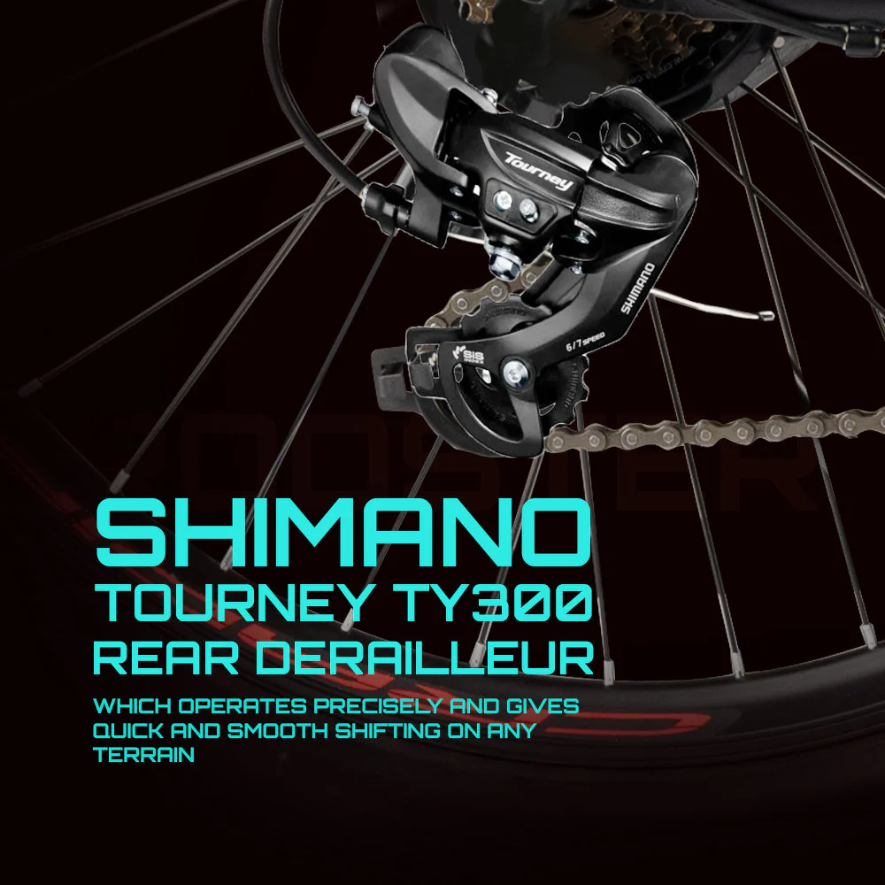 CRADIAC Rooster 21 Speed 6061 Alloy MTB Cycle 29T 21 Speed Gear Bicycle For Men With Front Lockout Suspension & Dual Disc Brake Mountain Bike | Ideal For 15+ Years, Unisex, 18 Inch, Black, Red - Image 8