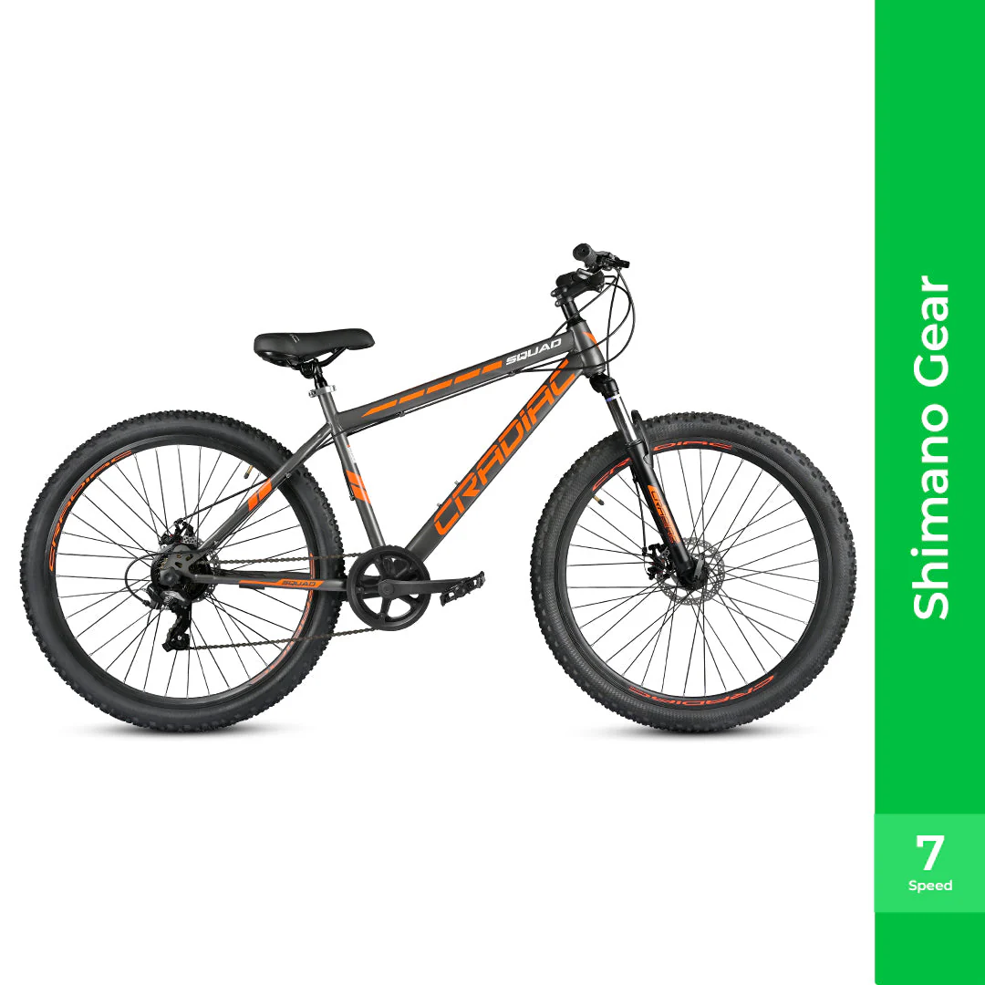 CRADIAC Squad 7 Speed High Performance Steel Mountain Cycles for Men with Front Suspension & Dual Disc Brake 7 Geared MTB Bike 29 T | Ideal for 15+ Years, Unisex, Frame Size : 18.5 inch - Image 3
