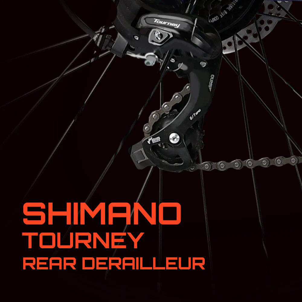 CRADIAC Squad 7 Speed High Performance Steel Mountain Cycles for Men with Front Suspension & Dual Disc Brake 7 Geared MTB Bike 29 T | Ideal for 15+ Years, Unisex, Frame Size : 18.5 inch - Image 6