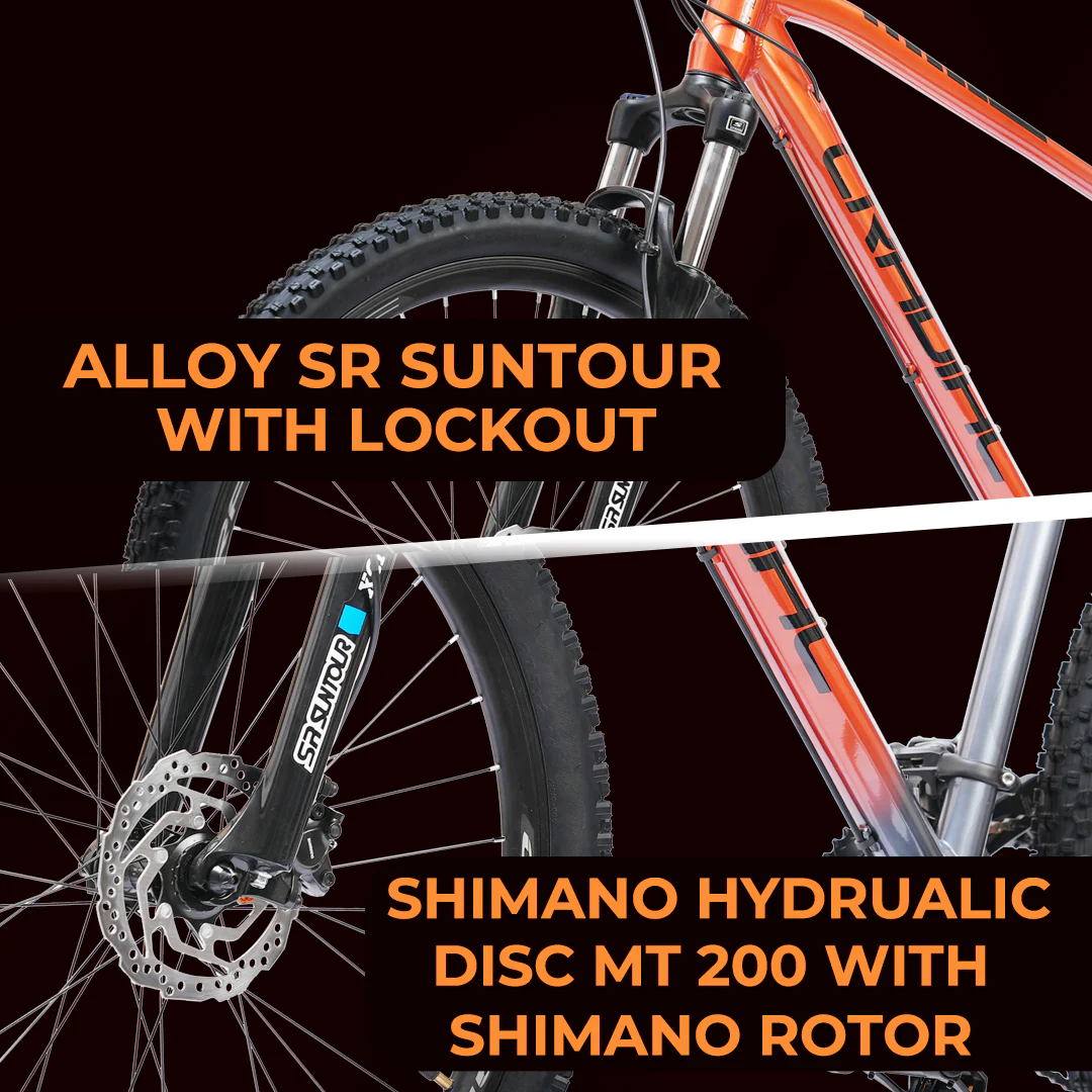 CRADIAC - XC 3000 | 2x11 Speed Gear Cycle | 27.5" Inch Mountain Bike | Hydraulic Disc Brakes | SR SUNTOUR Lockout Suspension | High Performance Alloy Frame | for 14+ Boys/Girls/Men - Image 7