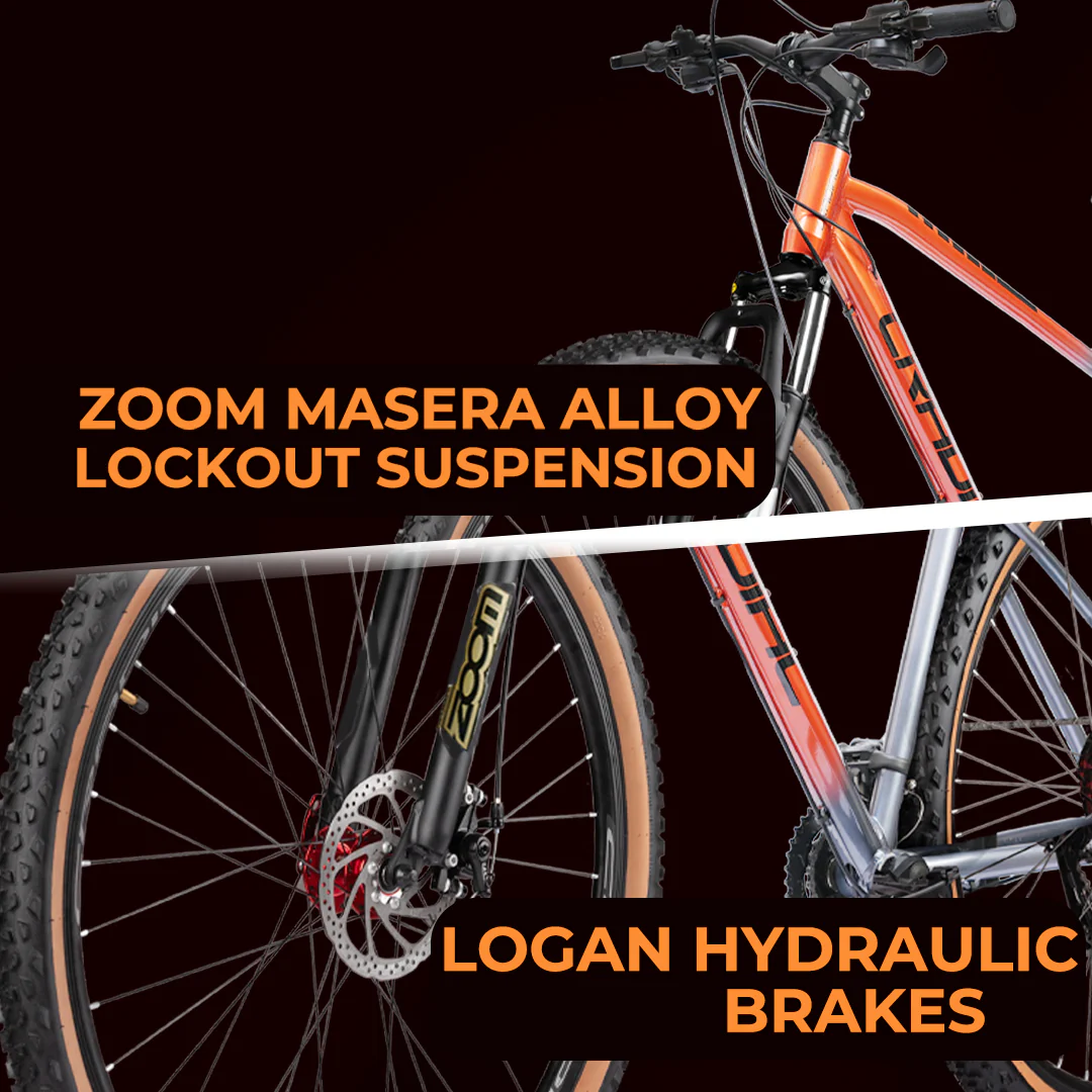 CRADIAC - XC 3000 LITE | 2x11 Speed Gear Cycle | 27.5" Inch Mountain Bike | Hydraulic Disc Brakes | Zoom Lockout Suspension | High Performance Alloy Frame | for 14+ Boys/Girls/Men - Image 5