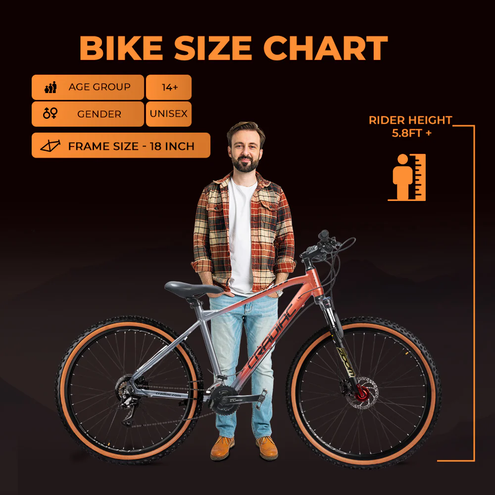 CRADIAC - XC 3000 LITE | 2x11 Speed Gear Cycle | 27.5" Inch Mountain Bike | Hydraulic Disc Brakes | Zoom Lockout Suspension | High Performance Alloy Frame | for 14+ Boys/Girls/Men - Image 9