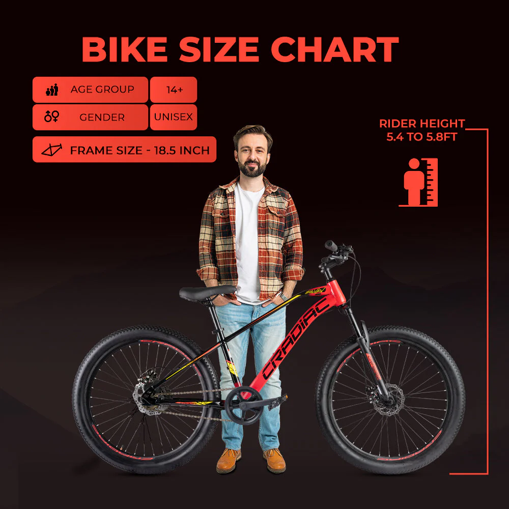 Cradiac XC 90 Single Speed High Performance Steel Mountain Cycles for Men with Front Suspension & Dual Disc Brake MTB Bike 27.5 T | Ideal for 14+ Years, Unisex, Frame Size : 18.5 inch - Image 5