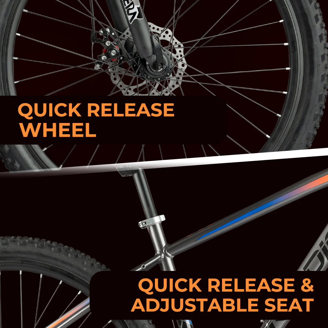 Cradiac XC 900 GEN 3-24 Speed 6061 Alloy Cycle 27.5 T 24 Geared Bicycle for Men with Zoom Lockout Suspension & Dual Disc Brake Mountain Bike | for 14+ Years, Unisex, Frame Size : 18 Inch, Grey - Image 5