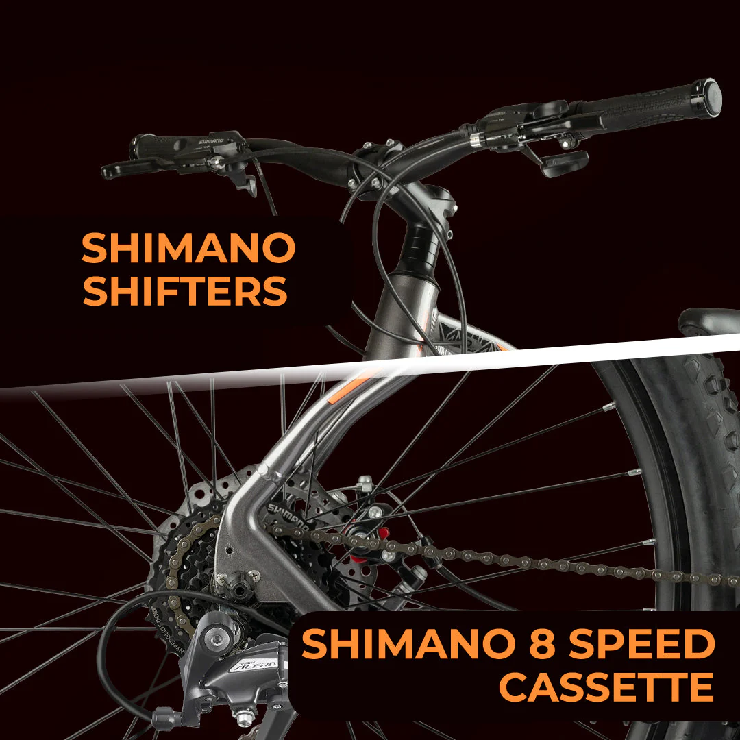 Cradiac XC 900 GEN 3-24 Speed 6061 Alloy Cycle 27.5 T 24 Geared Bicycle for Men with Zoom Lockout Suspension & Dual Disc Brake Mountain Bike | for 14+ Years, Unisex, Frame Size : 18 Inch, Grey - Image 8