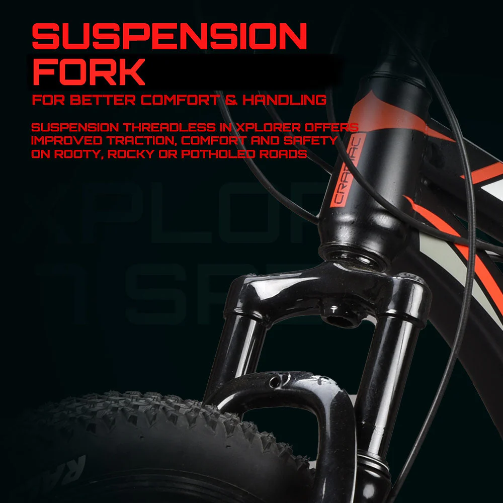 Cradiac Xplorer 21 Speed High Performance Steel Mountain Cycles for Men with Front Suspension & Dual Disc Brake 21 Geared MTB Bike 29 T | Ideal for 15+ Years, Unisex, Frame Size : 18.5 inch - Image 6